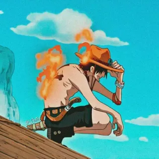 🔥 Ace One Piece anime, One Piece, Ace, fire, cartoon, pirate telegram sticker