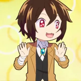 ☕️ Osamu Dazai Bungou Stray Dogs Аниме, Чиби, Осаму Дазай, Bungou Stray Dogs, Манга telegram sticker