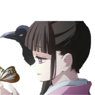 🤔 Anime, Chica, Mariposa, Cuervo, Animación japonesa whatsapp sticker