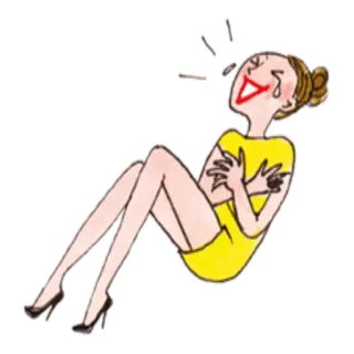 😂 женщина, смех, мультфильм, стикер, весело, милый telegram sticker