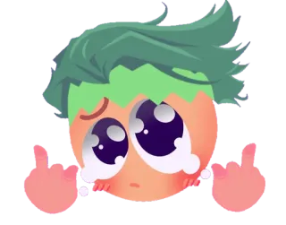 🖕 Cartoni animati, Dito medio, Emoji, Carino, Gesto offensivo telegram sticker