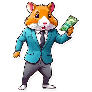 💵 criceto, affari, completo, soldi, cartone animato, animale, finanza telegram sticker