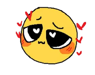 🥰 Emoji, Niedlich, Erröten, Herzen, Gelb, Gesicht, Ausdruck telegram sticker