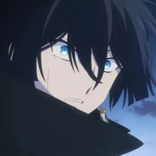 💎 animé, personnage, yeux bleus, cheveux noirs telegram sticker