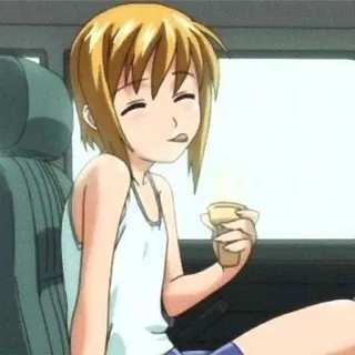 🍦 Anime, Perempuan, Makan, Makanan, Duduk telegram sticker