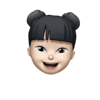 👧 Эмодзи, Девушка, Лицо, Счастливый, Улыбка, Цифровое искусство telegram sticker