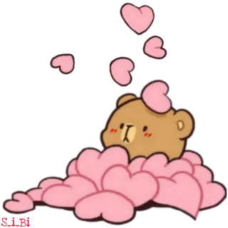 🤩 carino, orso, amore, cuori, cartone animato, rosa telegram sticker