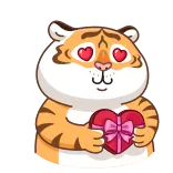 ❤️ tiger, liebe, herzen, süß, tier, valentinstag, romantisch, cartoon telegram sticker