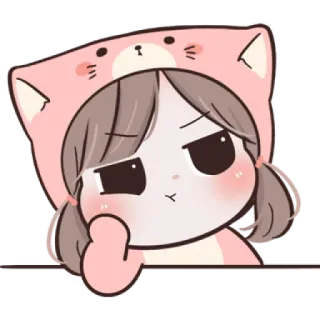 🐱 girl, cartoon, bear, cute, pout, sticker telegram sticker