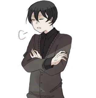 😮‍💨 Anime, Cartone animato, Triste, Emo, Ragazzo, Personaggio telegram sticker