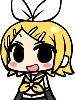 😃 Rin Kagamine Аниме, Вокалоид, Персонаж, Милый, Кавай telegram sticker
