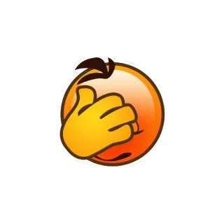 😷 emoji, hand, gesture, thumb, communication telegram sticker