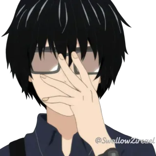 😎 @SwallowZire... Anime, Con trai, Kính, Sticker, Hình minh họa, Nhân vật telegram sticker