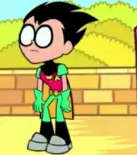 ✨ Robin Teen Titans Go! cartoon, superheld, Robin, Teen Titans, Teen Titans Go telegram sticker
