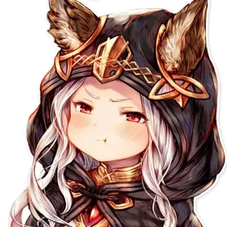 ☺️ Anime, Garota, Orelhas de lobo, Capuz, Fofa telegram sticker