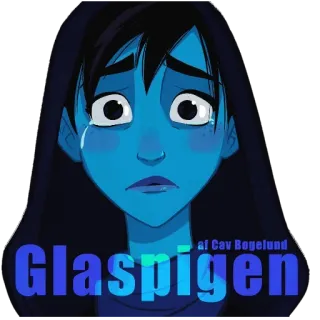 😰 Glaspigen девочка, грустный, синий, арт, мультфильм telegram sticker