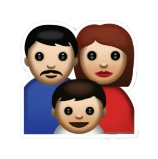 👪 семья, эмодзи, отец, мать, ребенок, счастливый telegram sticker