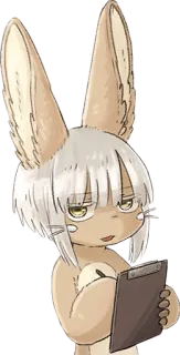 📝 Nanachi Made in Abyss อนิเมะ, กระต่าย, มังงะ, นานาจิ, Made in Abyss whatsapp sticker