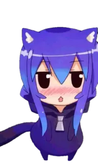 😳 Anime, Nekomimi, Lindo, Chibi, Kawaii whatsapp sticker