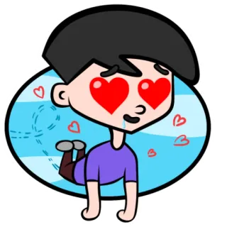 😍 dibujo animado, amor, corazón, ojos, emoción, personaje telegram sticker