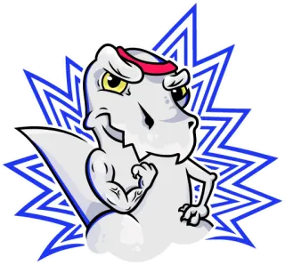 💪 динозавр, тирекс, мультик, мускулистый, фитнес, тренировка telegram sticker
