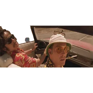 🚘 Raoul Duke Fear and Loathing in Las Vegas movie, cult classic, drugs, car, johnny depp, benicio del toro whatsapp sticker