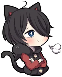 😌 애니메이션, 고양이, 귀여운, 치비, 만화, 귀여운, 만화 telegram sticker