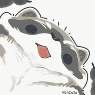 🦝 cute, cat, animal, kawaii, sticker telegram sticker
