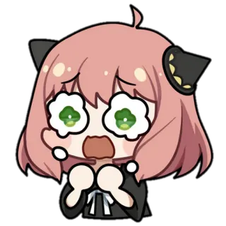 😭 Anya Forger Spy × Family Anime, Cartoon, Niedlich, Lustig, Mädchen, Schockiert, Überrascht telegram sticker