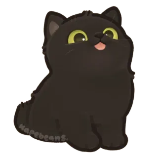 😋 kapebeans. kucing, kucing hitam, hewan, stiker, imut, kawaii whatsapp sticker