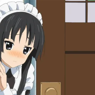 🚪 Anime, Maid, Meisje, Schattig, Blozen telegram sticker