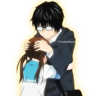 🤗 Swallow Zireael Anime, Ôm, Dễ thương, Bạn bè, Tình yêu, Cặp đôi telegram sticker
