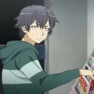🍺 Hachiman Hikigaya Oregairu Anime, Teenager, Charakter, Hachiman, Oregairu whatsapp sticker
