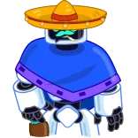 🤠 robot, mexican, sombrero, poncho, character, cartoon, digital art telegram sticker