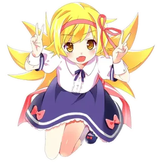😁 Аниме, Девушка, Знак мира, Милый, Персонаж, Манга, Иллюстрация telegram sticker