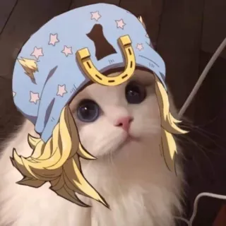 🐱 Johnny Joestar JoJo's Bizarre Adventure Katze, Meme, Anime, Sticker, Lustig, Jojo, Johnny Joestar telegram sticker