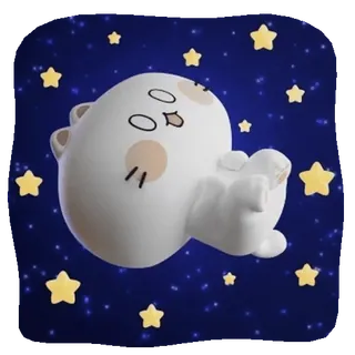 😵💫 кот, сон, звезды, милый, ночь, каваий, мультфильм whatsapp sticker