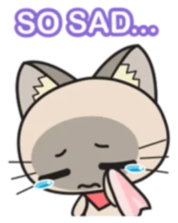 😢 SO SAD... sad, cat, tears, crying, emotion, sticker whatsapp sticker