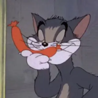 😋 Tom Tom and Jerry chat, dessin animé, animation, nourriture, saucisse telegram sticker