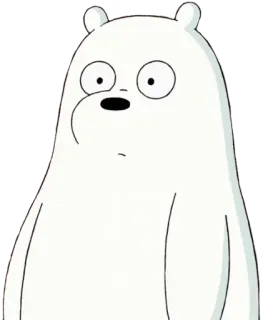 😳 Ice Bear We Bare Bears Ice Bear, We Bare Bears, desenho animado, urso polar telegram sticker