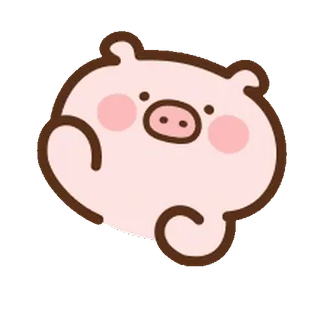 ⭐️ maiale, carino, animale, rosa, cartone animato telegram sticker