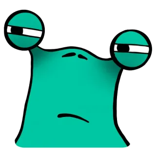 😑 sticker, alien, cartoon, cute, green, character telegram sticker
