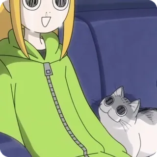 😭 Anime, Cô gái, Mèo, Dễ thương whatsapp sticker