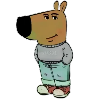 😼 AGM zwierzę, kreskówka, pies, postać, casual, ubranie telegram sticker