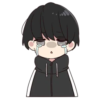 😭 piangere, triste, anime, ragazzo, lacrime telegram sticker