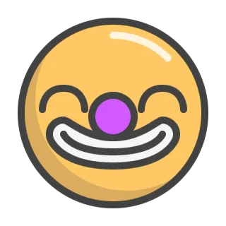 😊 clown, emoji, visage, sourire, drôle, dessin animé telegram sticker