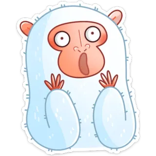 😦 Kartun, Lucu, Monyet, Kaget, Takut, Binatang telegram sticker