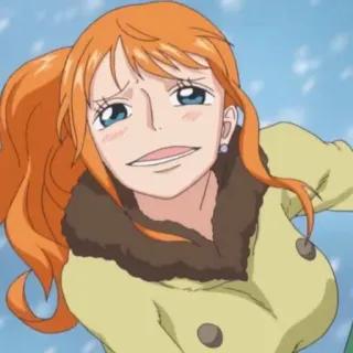 🤤 Nami One Piece 动漫, 漫画, 橙色头发, 角色, 海贼王 telegram sticker