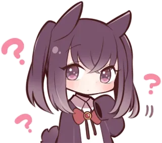 ❓ Anime, Fragezeichen, Chibi, Süß, Cartoon, Mädchen telegram sticker
