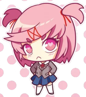 💕 Natsuki Doki Doki Literature Club! Anime, Chibi, Słodkie, Naklejka, Natsuki, Doki Doki Literature Club telegram sticker